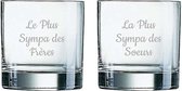 Whiskeyglas gegraveerd - 38cl - Le Plus Sympa des Frères & La Plus Sympa des Soeurs