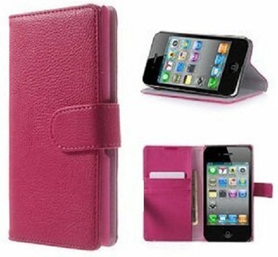 iPhone 4s Hoesje Met Pasjeshouder Bookcase Roze