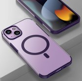 Mobigear Hoesje geschikt voor Apple iPhone 14 Plus MagSafe Telefoonhoesje Hardcase | Mobigear Shockproof Backcover | Geschikt voor MagSafe | Geschikt voor Draadloos Opladen met Magnetische Ring | MagSafe Case - Paars