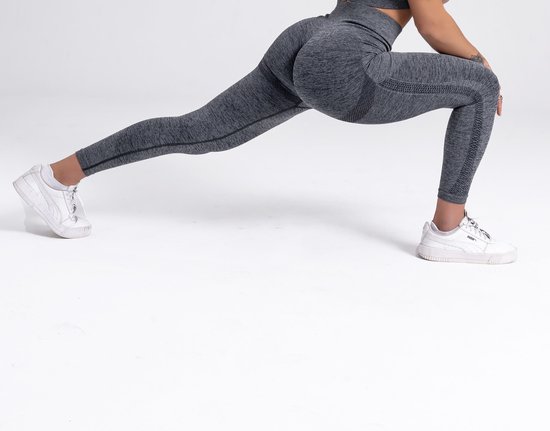 Mives® Sportlegging dames - Sportkleding dames - Sportbroek dames - Shape legging - Sportlegging dames high waist - Hardloopbroek dames - yoga legging dames - GRIJS - Maat M van Mives® — afbeelding 4