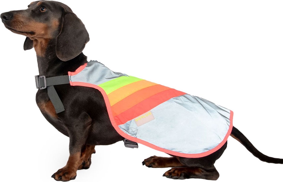 GOFLUO darkflow reflecterend vest, veiligheidsvest, zichtbaar in het donker, voor wandelaars, joggen, fietsen, grijs reflecterend, grijs, L