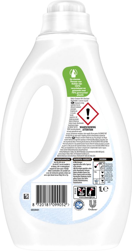 Détergent liquide Robijn Radiant Wit - 6 x 20 lavages - Paquet économique