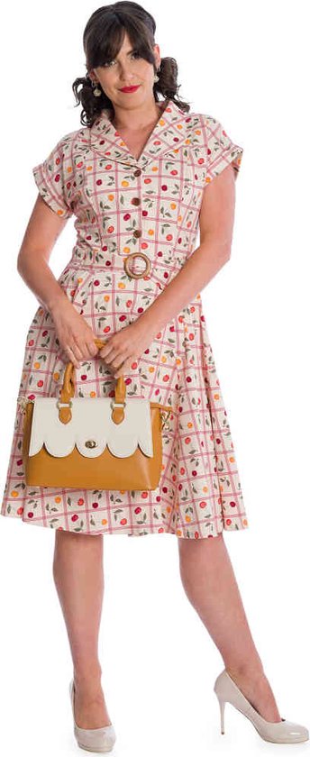 Banned Robe évasée -3XL- COUNTRY CHERRY Wit