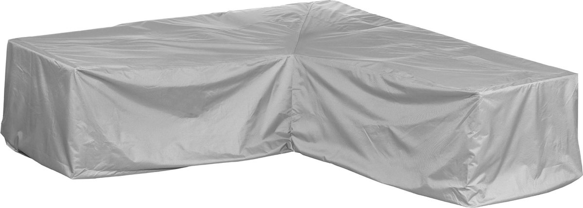 Beschermhoes voor loungeset L-vorm | 225 x 225 x 80 cm | Permatex-polyesterweefsel, Kleur: taupe (lichtgrijs)