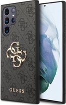 Guess 4G Metal Back Case - Geschikt voor Samsung Galaxy S23 Ultra (S918) - Grijs
