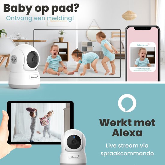 Bubamoms 1080p Full HD Wifi Babyfoon met Camera en App - Baby Camera -  Babyfoon met... | bol.com