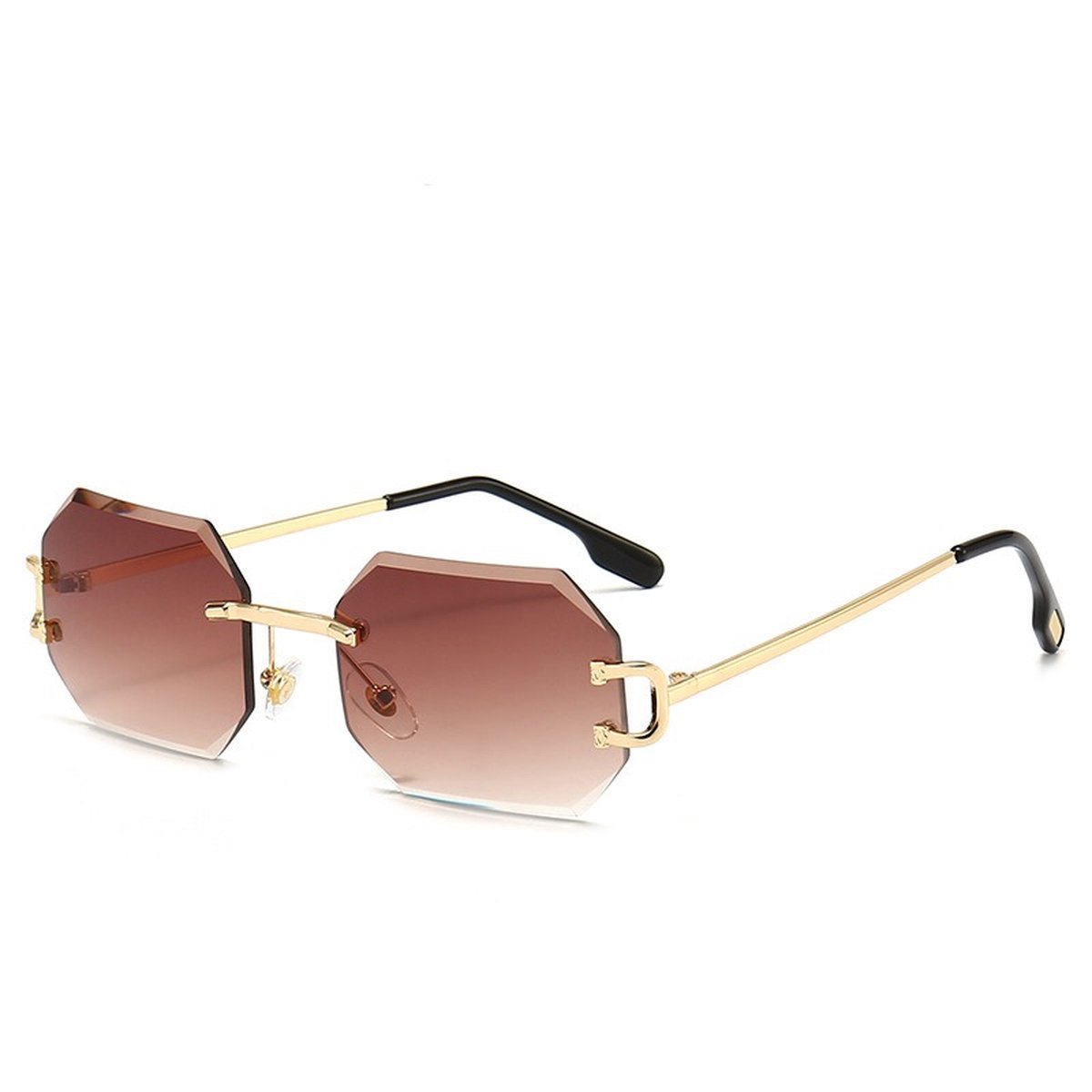 WiseGoods Premium Diamond Design Zonnebril - Zonnebrillen - Sunglasses - Zomer Brillen - Cadeau - Bril Dames & Heren - Bruin