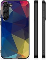 Siliconen Back Cover Geschikt voor Geschikt voor Samsung Galaxy S23 Plus Telefoon Hoesje met Zwarte rand Polygon Dark