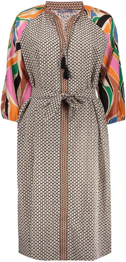 Robe Geisha Robe mi-longue Mix And Match Print 37147 20 Blanc cassé/corail Combi Femme Taille - M