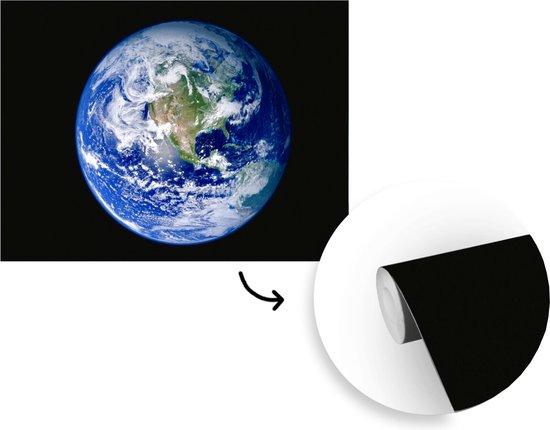 Papier peint Papier peint photo en vinyle - Image satellite de la terre avec des nuages largeur 330 cm x hauteur 240 cm - Tirage photo sur papier peint (disponible en 7 tailles)