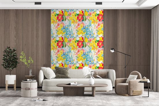 Behang - Fotobehang Bloemen - Lente - Collage - Breedte 200 cm x hoogte 300 cm