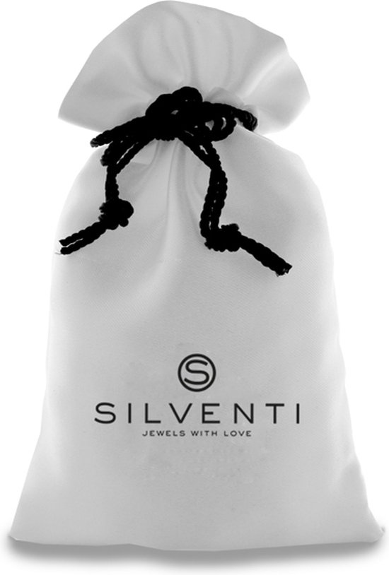 Silventi 980170004 Bracelet Wrap Cuir avec Boucle Acier 60cm - 7mm - Bracelet - Wrap - Blauw - Doré