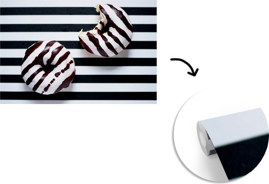 Papier peint photo peint photo vinyle - Donuts rayés largeur 390 cm x hauteur 260 cm - Tirage photo sur papier peint (disponible en 7 tailles)