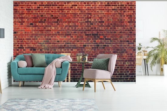 Papier peint photo peint photo vinyle - Souches de Cricket peintes sur mur de briques largeur 330 cm x hauteur 220 cm - Tirage photo sur papier peint (disponible en 7 tailles)