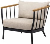 Condor lounge chair 80, Black alu frame, SVLK teak arm natural, Bee Wett cu