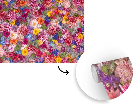 Behang - Fotobehang Bloemen - Kleuren - Collage - Breedte 400 cm x hoogte 300 cm