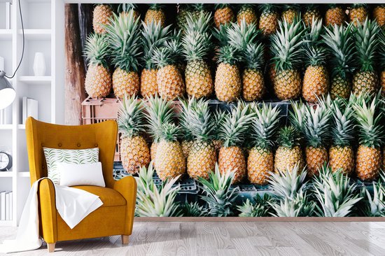 Behang - Fotobehang Ananas - Fruit - Mexico - Breedte 390 cm x hoogte 260 cm