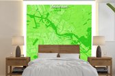 Behang - Fotobehang Stadskaart - Amsterdam - Groen - Breedte 260 cm x hoogte 260 cm - Plattegrond