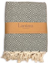 Lantara - Athene - Grand foulard Sprei - Mosgroen - Katoen - 150x250cm