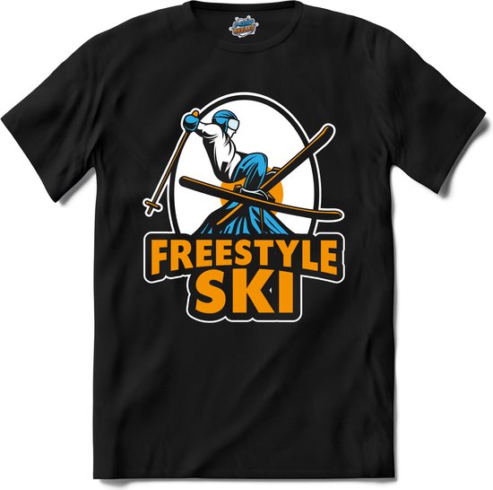 Freestyle Ski | Skiën - Bier - Winter sport - T-Shirt - Unisex - Zwart - Maat 3XL