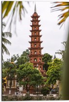 WallClassics - Dibond - De Oudste Boeddhistische Tempel - Vietnam - 50x75 cm Foto op Aluminium (Met Ophangsysteem)