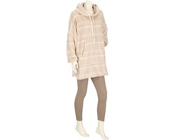 Apollo - Oversized Hoodie Dames - Noorse Print - Beige - Effen - One Size -  Hoodie