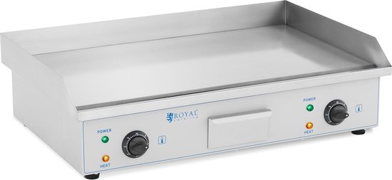 Foto: Royal catering dubbele elektrische bakplaat 73 cm royal catering glad 2 x 2 200 w