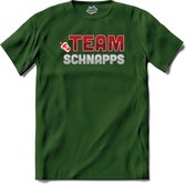 Team Schnapps | Grappige apres ski dank kleding | Wintersport shirt - T-Shirt - Unisex - Bottle Groen - Maat XL