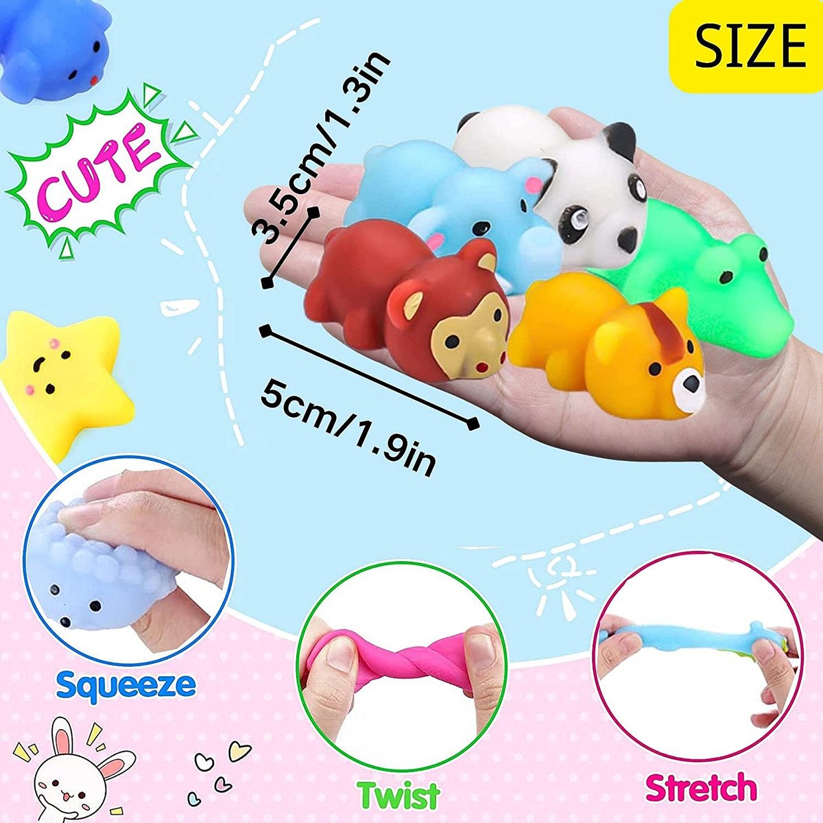 Lot de 24 mini jouets mochi squishy(24 pack navire au hasard)) - Jeux - Jouets