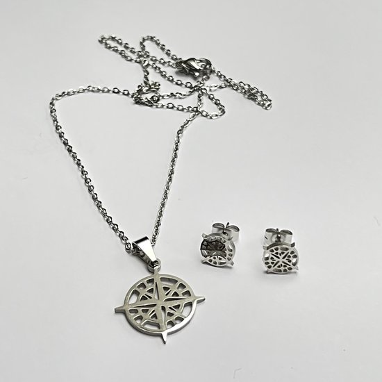 Shusukue Kompas ketting 925 sterling zilver hanger halsketting