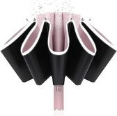 Automatische Opvouwbare Paraplu - Omgekeerd Design - Windproof - Lichtgewicht - Reflectie - Omgekeerd Design - Roze
