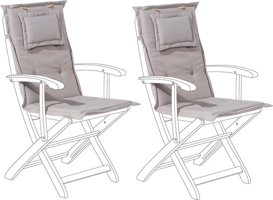 Decoratief stoelkussen / tuin zitkussen van polyester, pakket van 2 stuks set - kleur turquoise