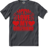 I Love My Girlfriend | Valentijn - Valentijnsdag - Cadeau - Kado - T-Shirt - Unisex - Mouse Grey - Maat XXL