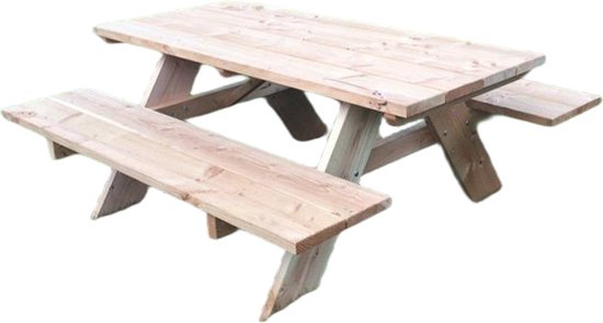 Foto: Rockwood picknicktafel douglas classic 1 80m exclusief 8 afgeronde hoeken