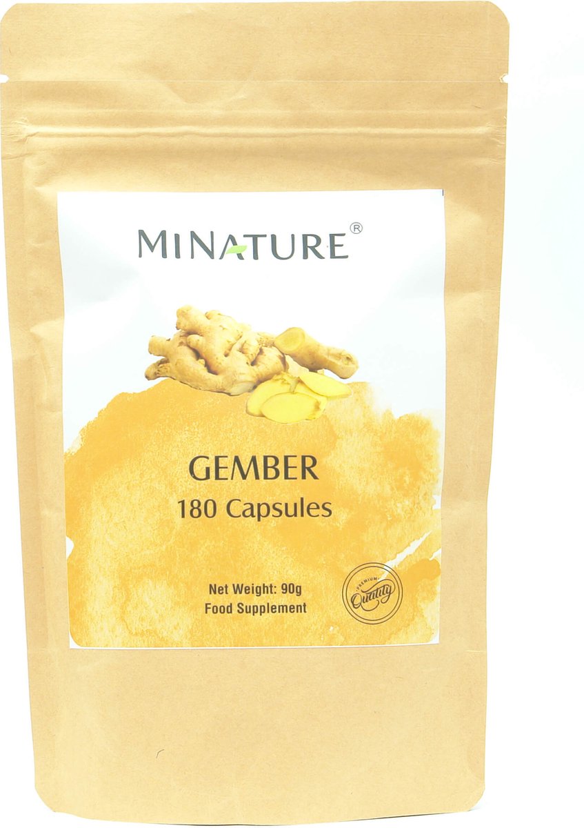 Goedkoopste Gember Capsules 180 stuks - 450mg Poeder van Gemberwortels per Vega Capsule - Ginger Root - 100 Plantaardig