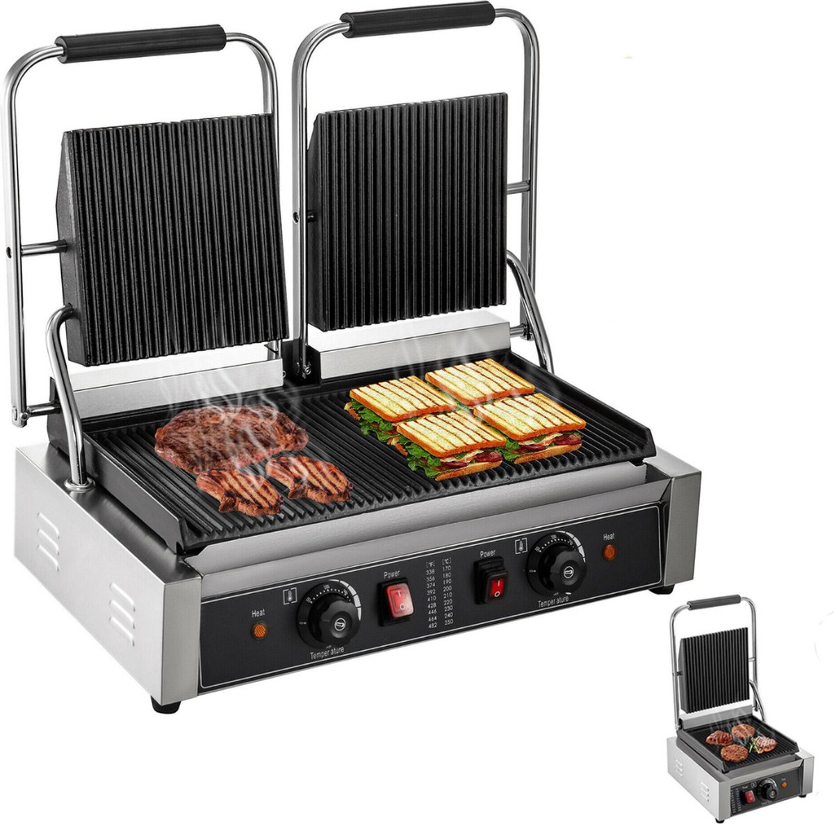 Spring Classic Raclette Elektrische tafelgrill, voor 8 personen, anti