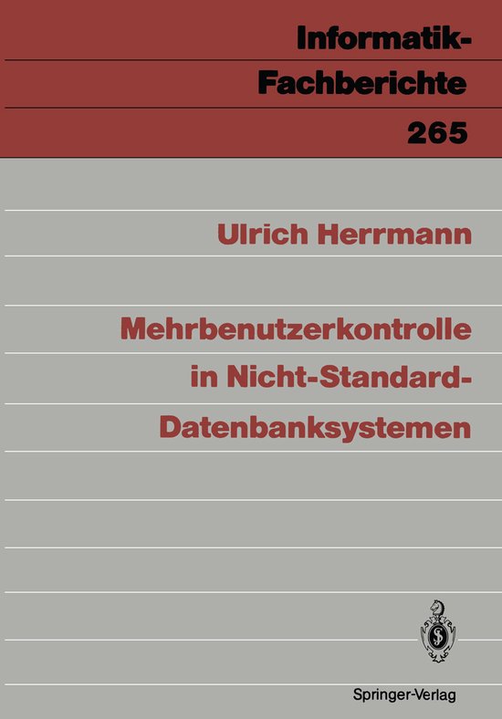 Mehrbenutzerkontrolle in Nicht-Standard-Datenbanksystemen - cover
