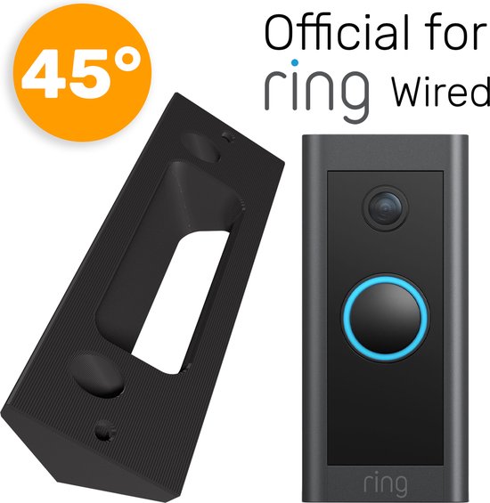 Made For Ring Wired - 45° Hoekbeugel // Zwart Kunststof // Inclusief schroeven