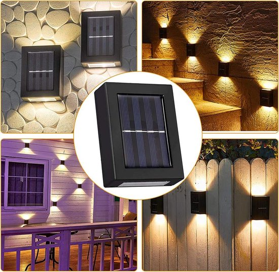 Solar LED wandlamp op zonne energie Sven recht - Voordeelset van 2 stuks