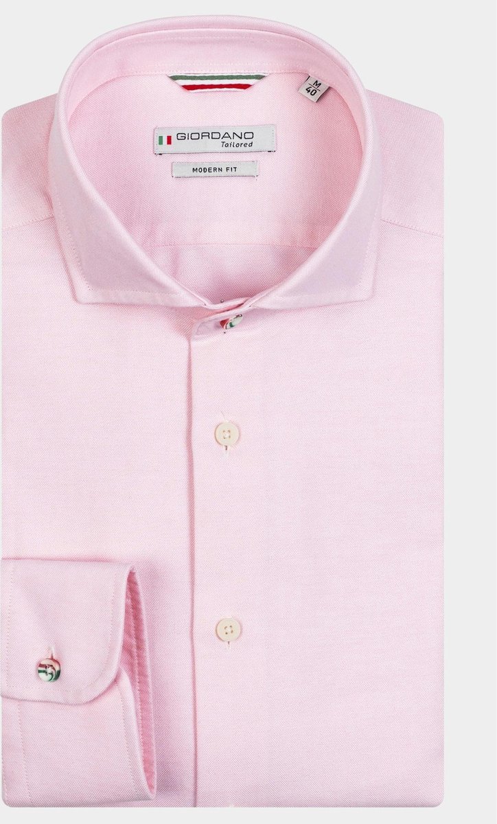 Giordano Casual hemd lange mouw Roze Row 317804/51