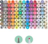 Ohuhu - Alcohol based Art markers Brush & chisel – set van 104 + Blender + etui (nieuwe kleuren)