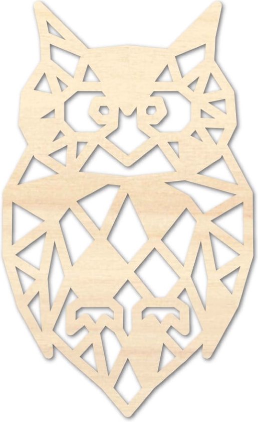 Houten Dierenkop - Uil 2 - Middel, Populieren triplex