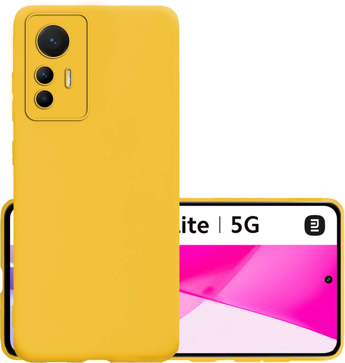 Hoesje - Geschikt voor Xiaomi 12 Lite - Sterk & Shockproof - Hoes Cover - Siliconen Case - Geel