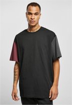 Urban Classics - Organic Oversized Colorblock Heren T-shirt - XL - Zwart