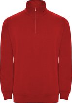 Rode sweater met halve rits model Aneto merk Roly maat M