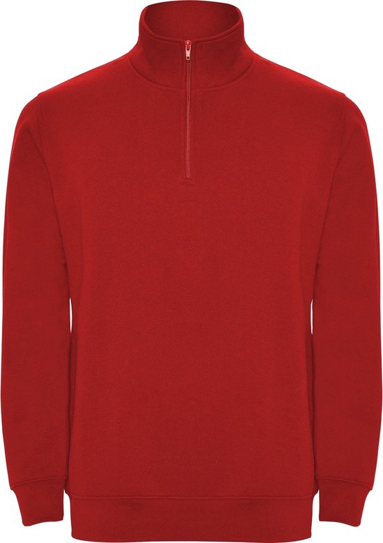 Rode sweater met halve rits model Aneto merk Roly maat M