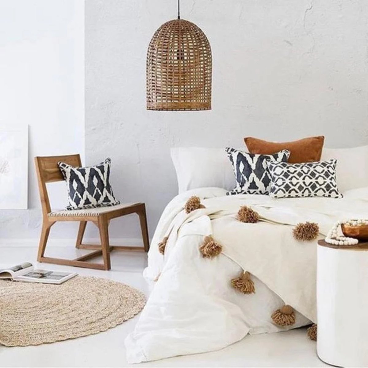 Dekentje - pompom deken creme met beige – Ideaal als sprei voor je bed of deken voor op de bank - 150 x 200cm - Plaid woon- en slaapkamer — cadeau in Wonen & Interieur - foto 7