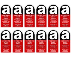 Jerma - Asbest sticker - set 12 st - 10x5 cm p.st. - Zelfklevend - Vinyl - Weerbestendig - Krasvrij