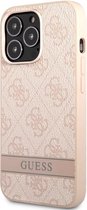 Guess 4G Printed Stripe Back Case - Geschikt voor Apple iPhone 13 Pro Max (6.7") - Roze