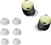 kwmobile 6x cover voor oordopjes - geschikt voor Google Pixel Buds Pro - Van memory foam in wit - Maat S, M en L